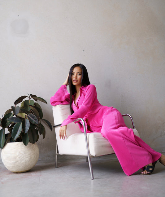 Lazy Sussan Pink Plisse set