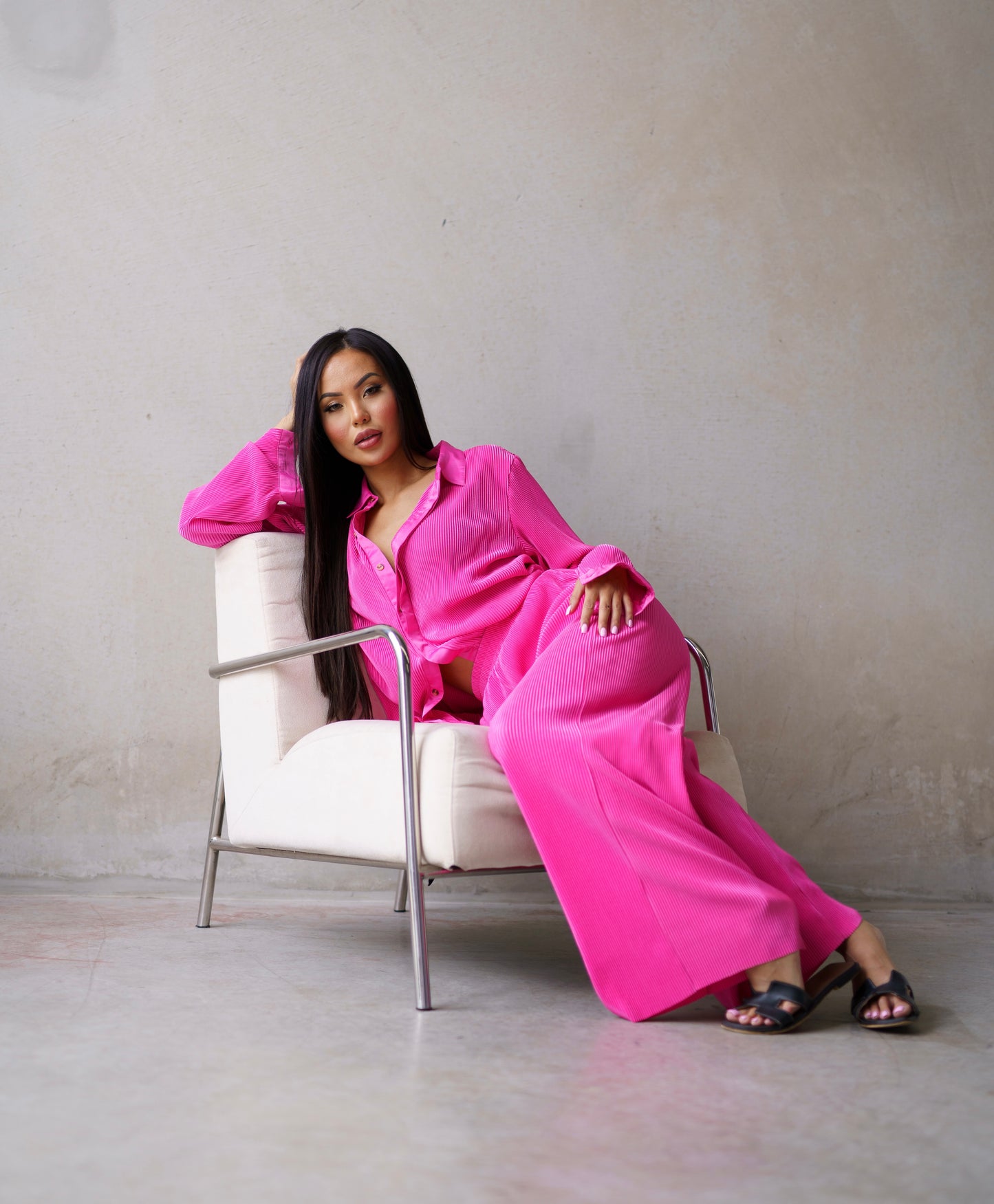 Lazy Sussan Pink Plisse set